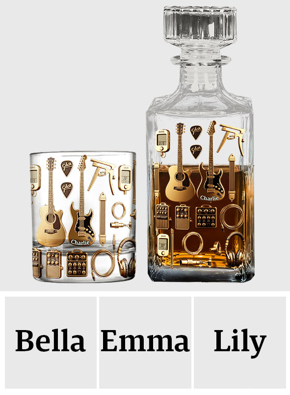Guitarist - Personalized Guitar Whiskey Decanter Set