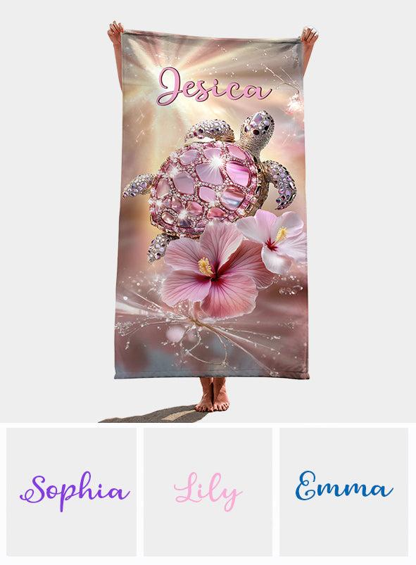 Smell The Sea Feel The Breeze - Personalized Turtle Quick-dry Beach Towel/ Bath Towel