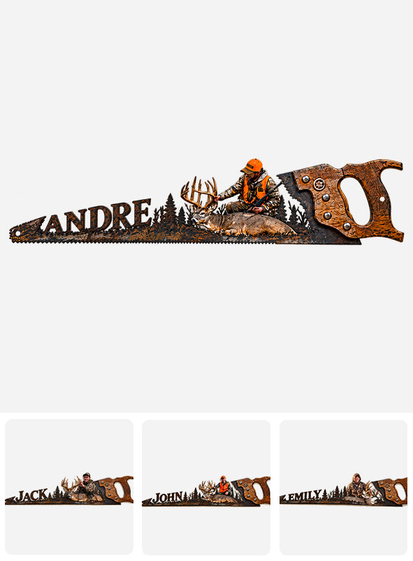 Saw Blade Hunting Side - Personalized Hunting Cut Metal Sign
