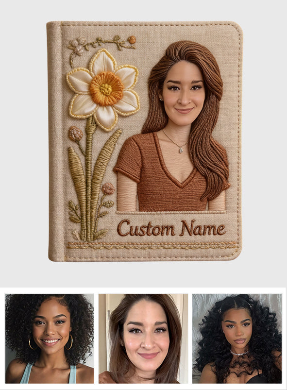 Custom Birth Flower & Name - Personalized Self Love Leather Journal