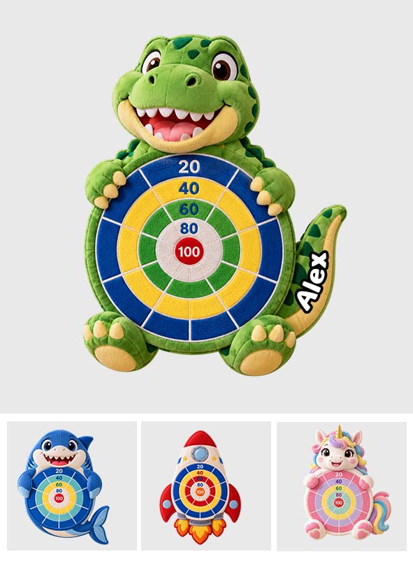 Bereit, Zielen, Kichern! - Personalisierter Kinder Sticky Ball Dartboard Set