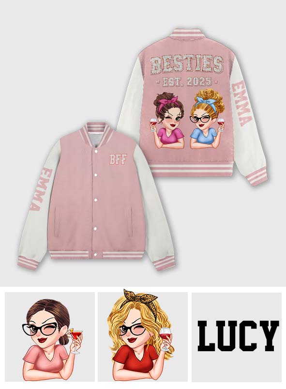 Besties Forever - Personalized Bestie Varsity Jacket