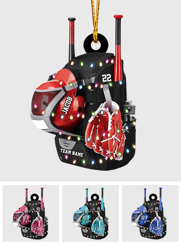 Baseball Backpack - Personalized Baseball Ornament