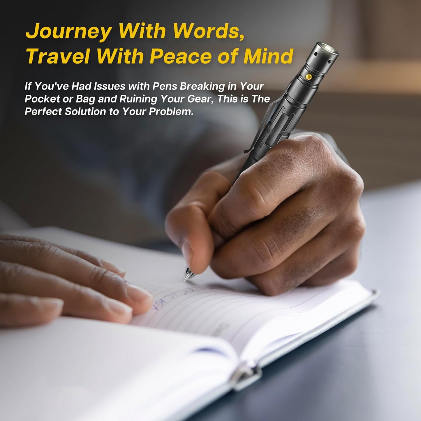 Stylo tactique d'autodéfense avec lampe torche intégrée