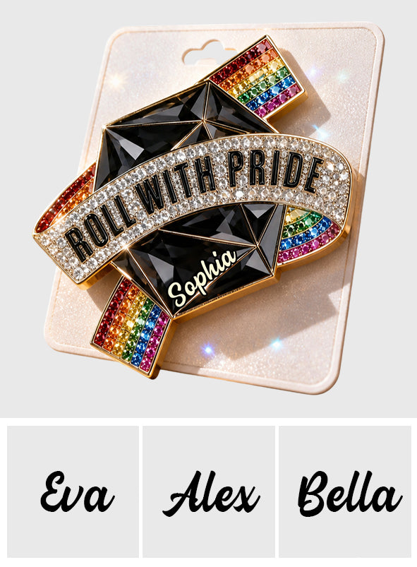 Roll With Pride - Personalisierte LGBT Unterstützung 3D Prägeemblem