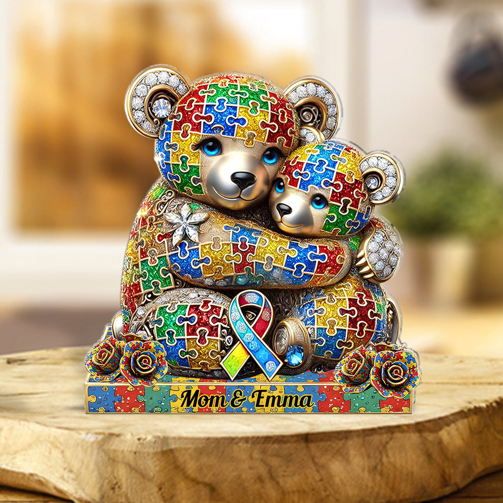 Strong Mama - Personalized Autism Awareness Custom Shaped Acrylic Plaque