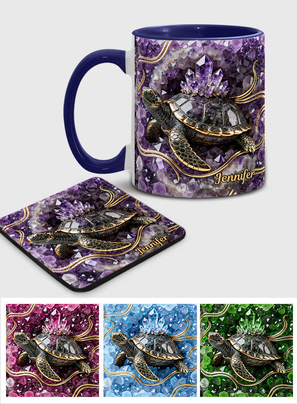 Love Turtle - Personalized Turtle Accent Mug & Coaster