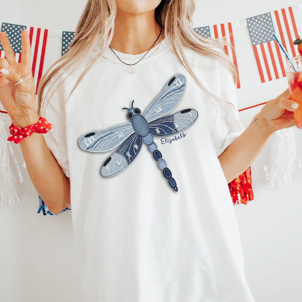 Blue Dragonfly/ Butterfly/ Bee/ Humming Bird - Personalized Gardening T-shirt And Hoodie