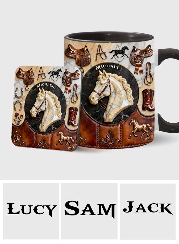 Love Horse - Personalized Horse Accent Mug & Coaster