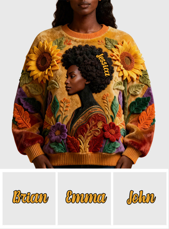 Schwarze Königin – Personalisiertes T-Shirt mit Allover-Print für Afroamerikanerinnen