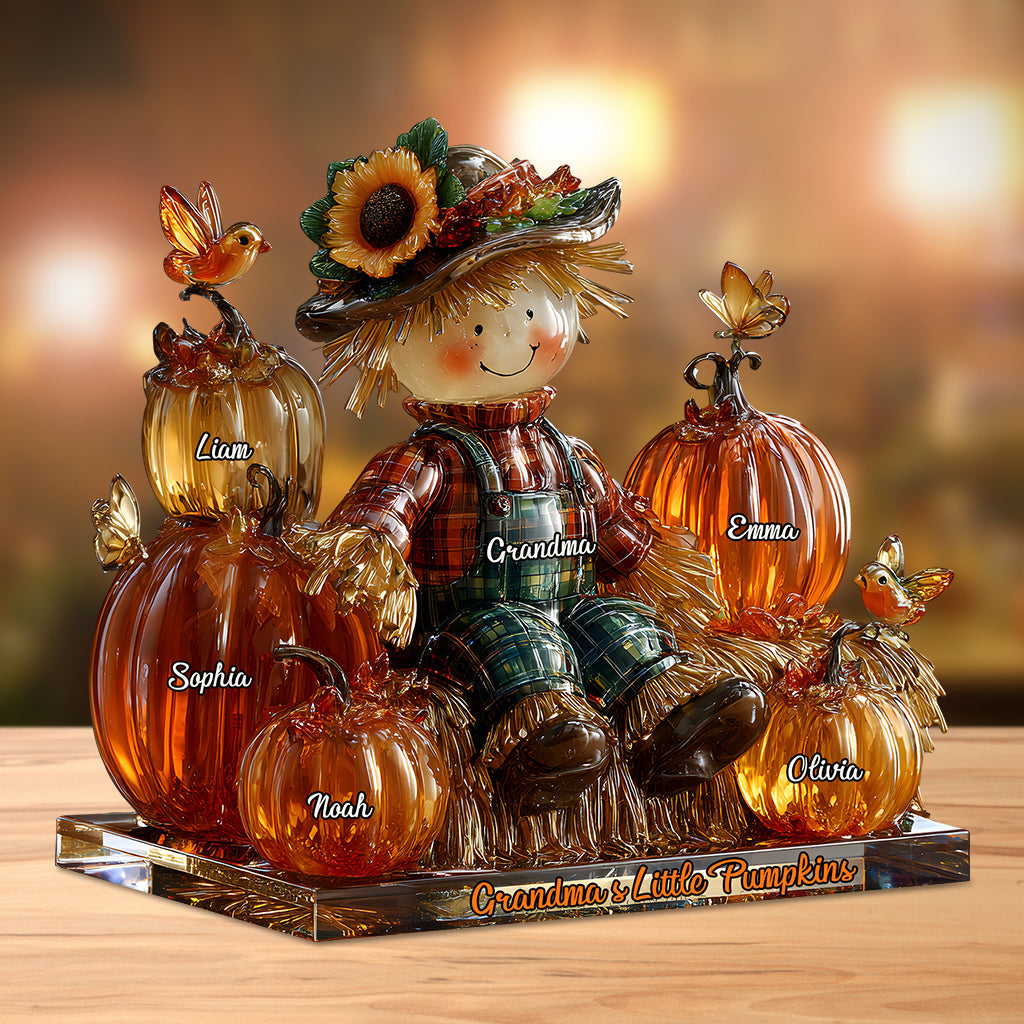 Grandma's Little Pumpkins - Personalized Grandma Custom Shaped Acrylic Plaque
