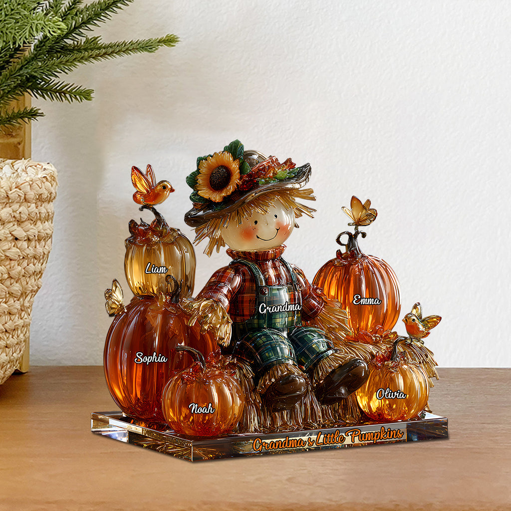 Grandma's Little Pumpkins - Personalized Grandma Custom Shaped Acrylic Plaque