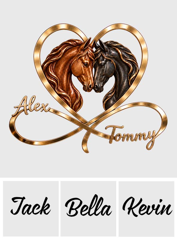 Love You Infinite - Personalized Horse 3D Printed Cut Metal Sign
