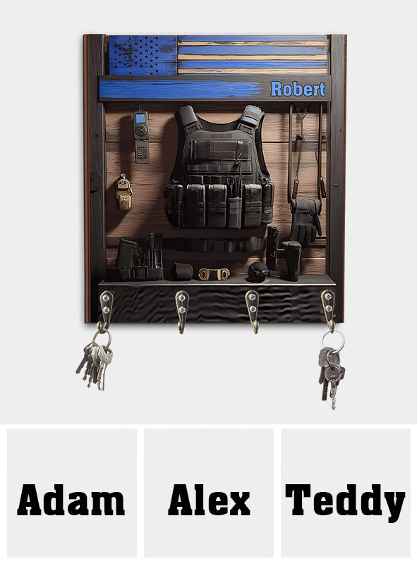 Fier d'être policier - Porte-clés personnalisé en forme de policier