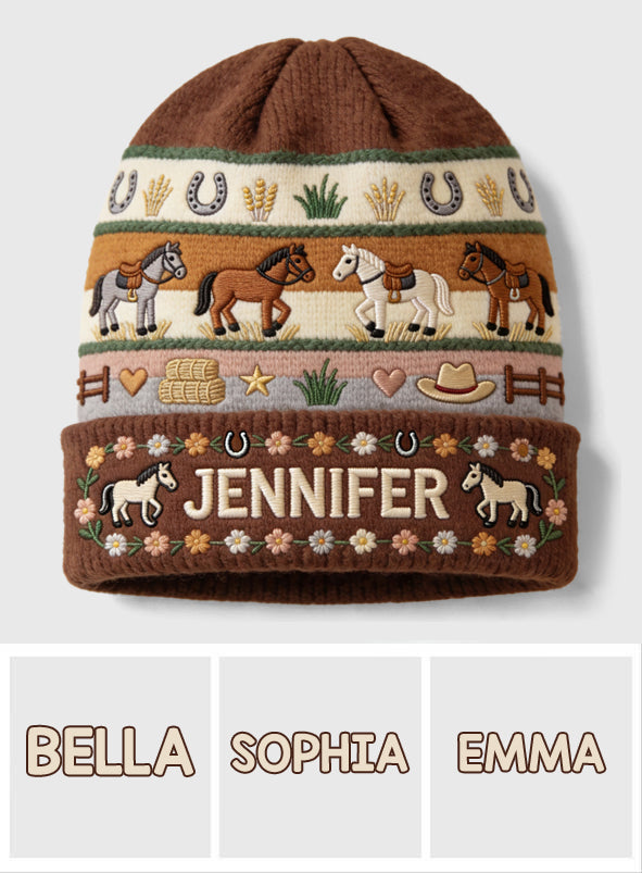 Love Horses - Personalized Horse Beanie Hat