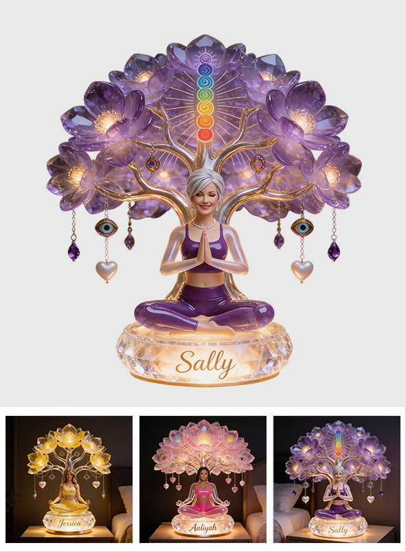 Custom Any Photo Namaste - Personalized Yoga Acrylic LED Night Light