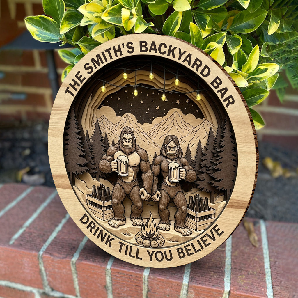 Drink Till You Believe - Personalized Camping Round Wood Sign