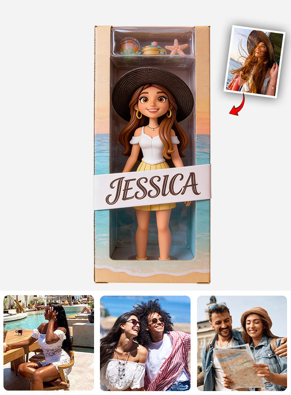 J'adore voyager - Plaque acrylique personnalisée sur le thème du voyage