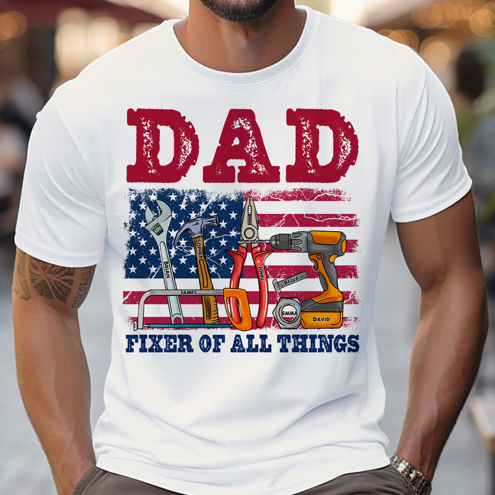 Dad Fixer Of All Things - Personalized Father T-shirt And Hoodie