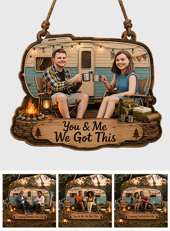 Idée de cadeau pour les amateurs de camping, partenaire de camping - Panneau en bois personnalisé