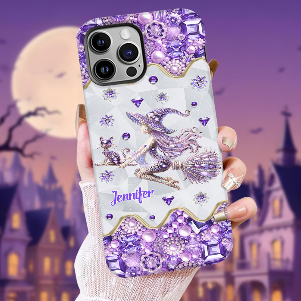 Witch And Broomstick - Personalized Witch Full Print Phone Case