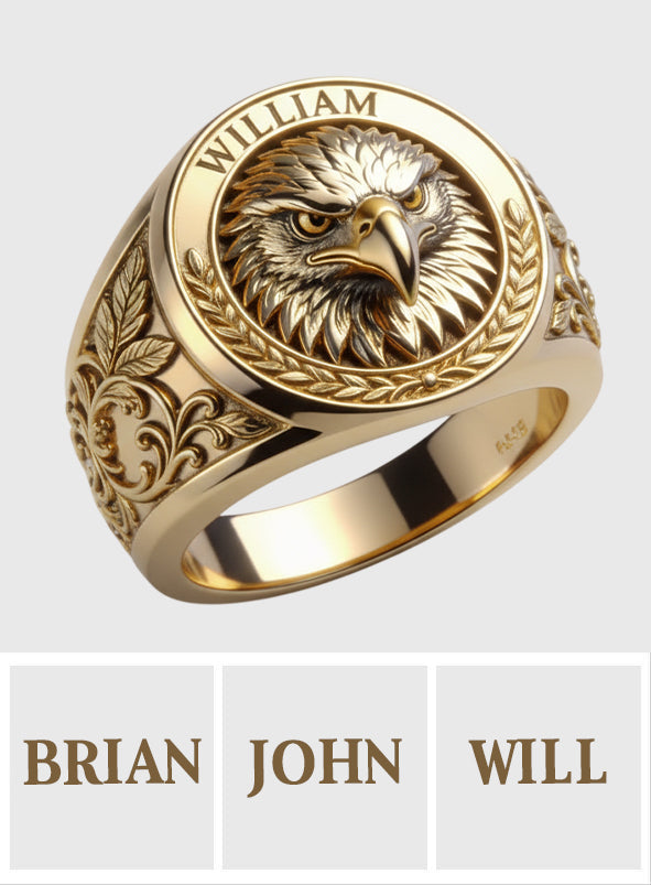 Bague chevalière personnalisée Aigle à tête blanche américaine