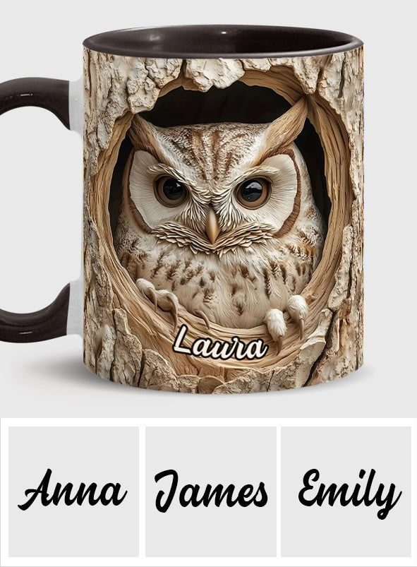 Hollow Watcher - Personalized Owl Accent Mug