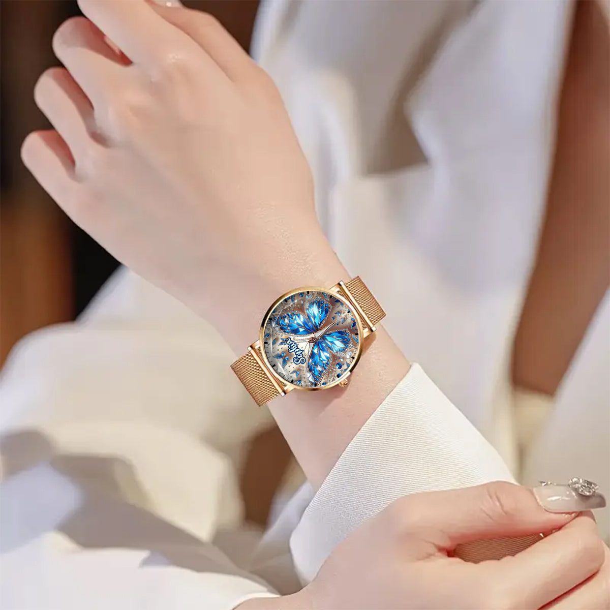 Beautiful Butterflies - Personalized Butterfly Women Hand Watch