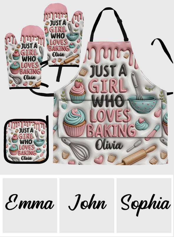 Baker Gift - Personalized Baking Apron, Oven Mitts & Pot Holder