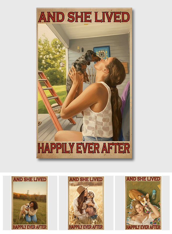And She Lived Happily Ever After - Personalized Dog Canvas And Poster