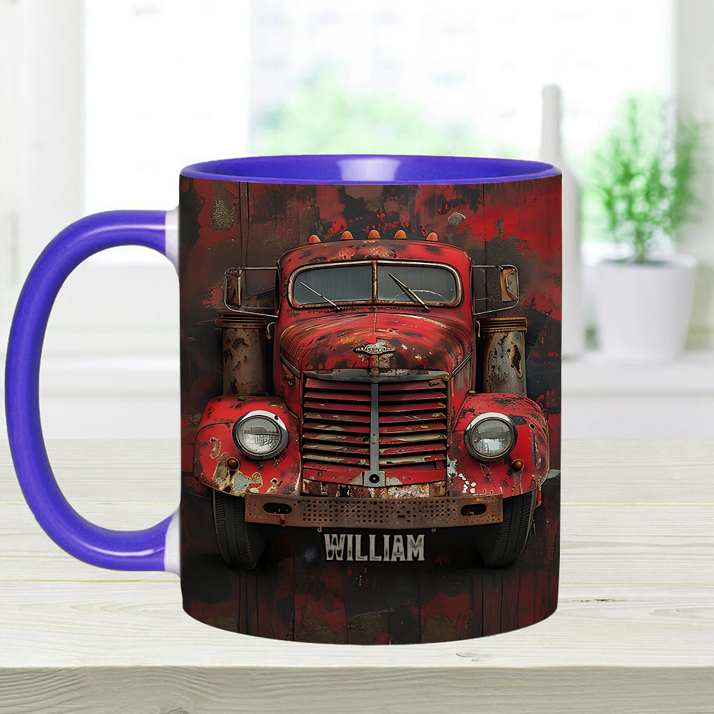 Red Truck - Personalized Trucker Accent Mug