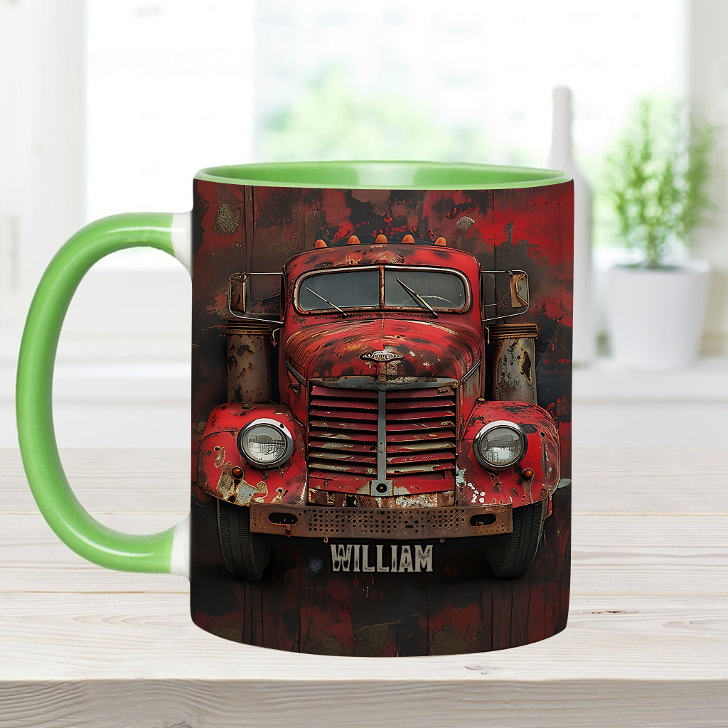 Red Truck - Personalized Trucker Accent Mug