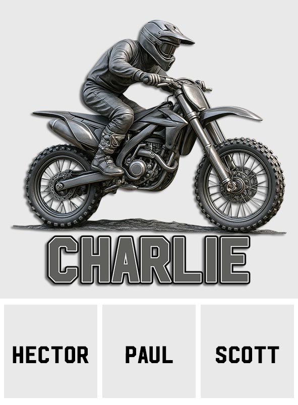 Metallic Dirt Bike Lover - Personalized Dirt Bike Decal Full