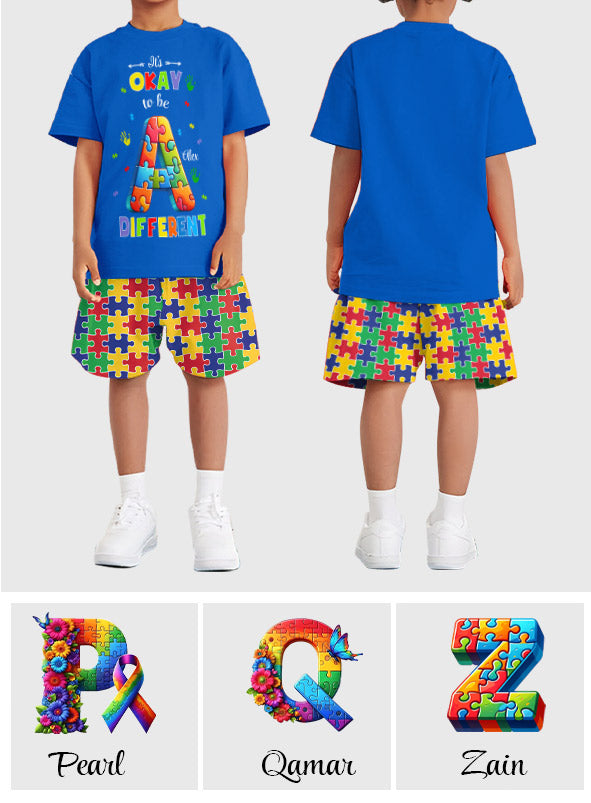 Colorful Puzzle Alphabet - Personalized Kid T-shirt & Shorts
