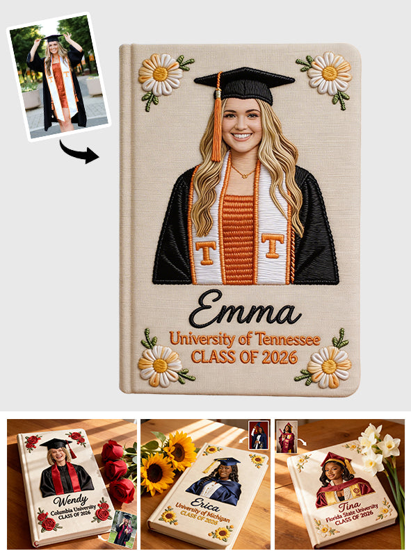 Any Photo Perfect Gift For Graduation - Personalized Graduation Leather Journal