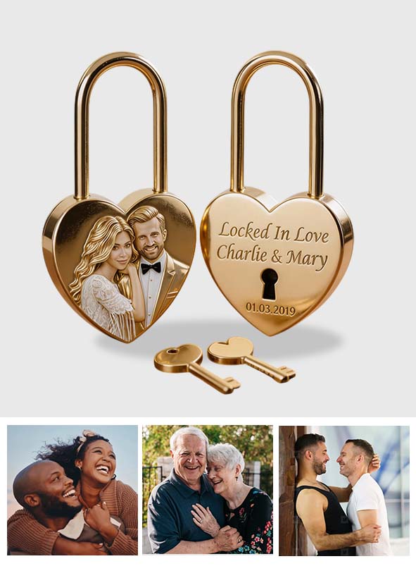 Locked In Love - Personalized Couple Heart Padlock