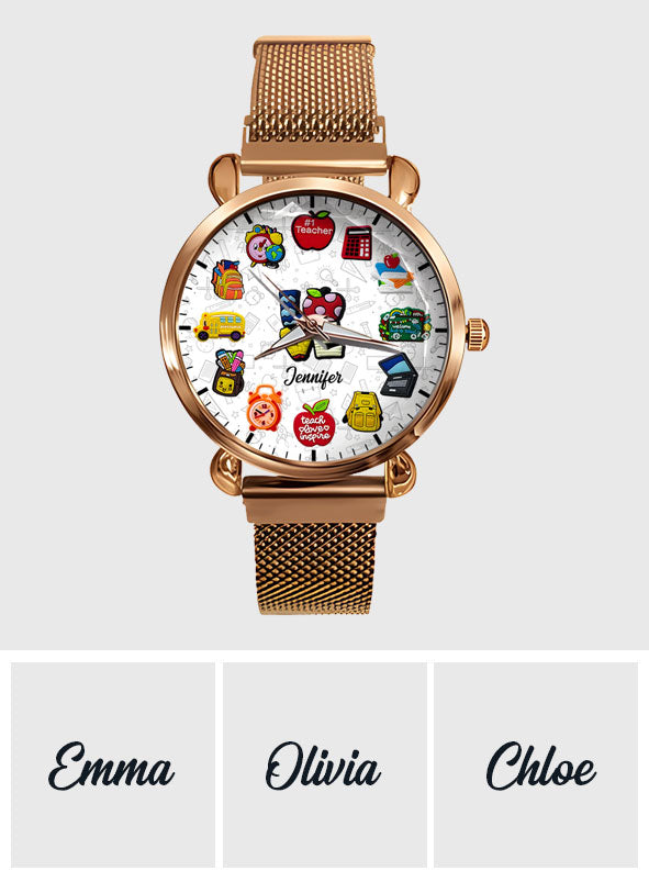 Lehrerinnen, die ihren Beruf lieben – Personalisierte Armbanduhr für Lehrerinnen