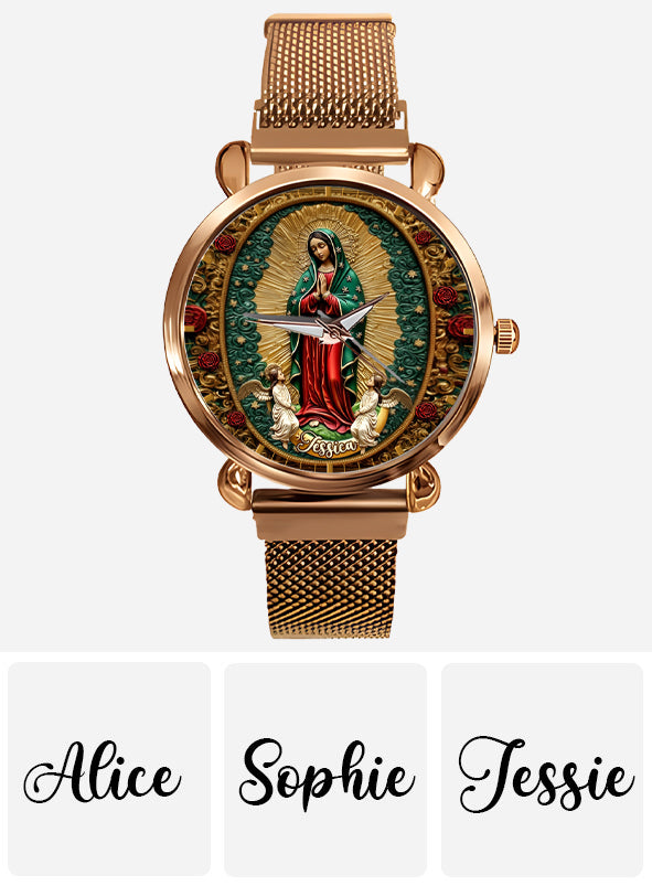 Notre-Dame de Guadalupe - Montre-bracelet chrétienne personnalisée pour femme