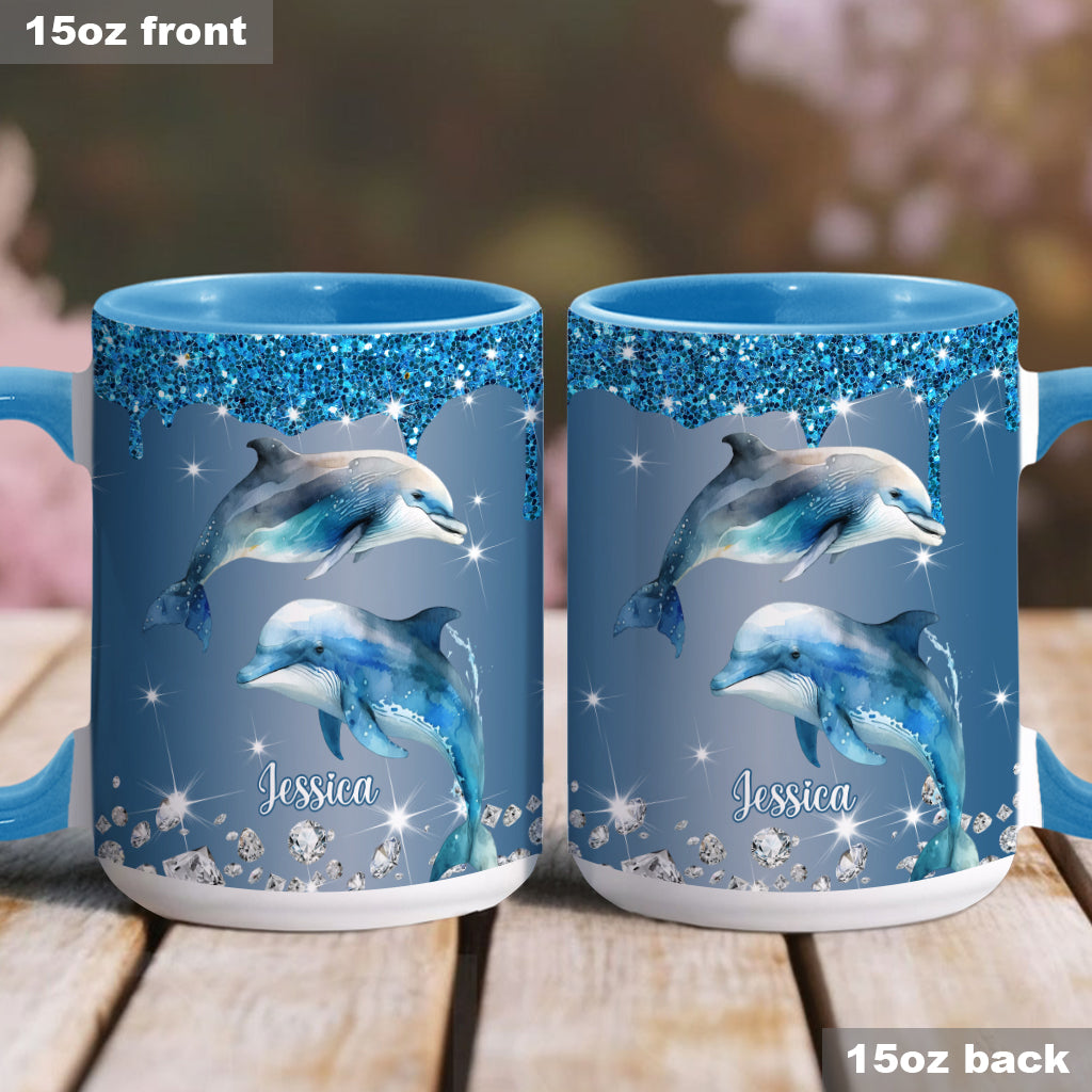 Beautiful Dolphins/ Turtle/ Whale.... - Personalized Sea Lover Accent Mug