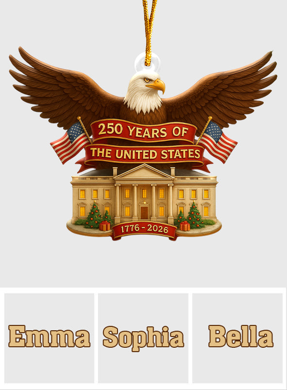 Eagle 250 Years of The United States - Personalized Bald Eagle Ornament