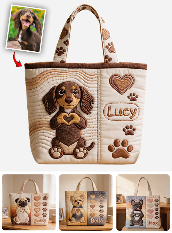 Love Dogs - Personalized Dog Quilted Tote Bag