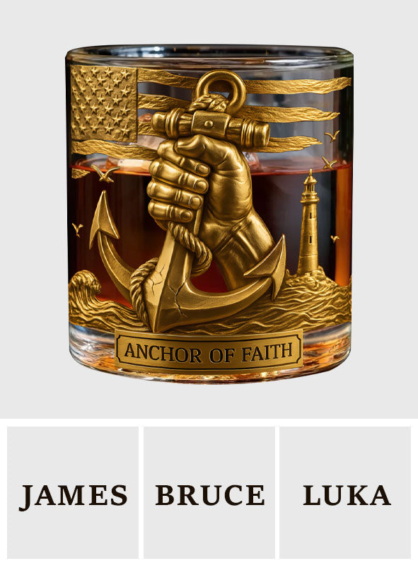 Hand Hold An Anchor - Personalized Boating Whiskey Glass