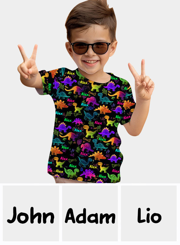 Dinosaur Suitable for Kids to Go Out with Outdoor - Personalized Kid All Over Shirt
