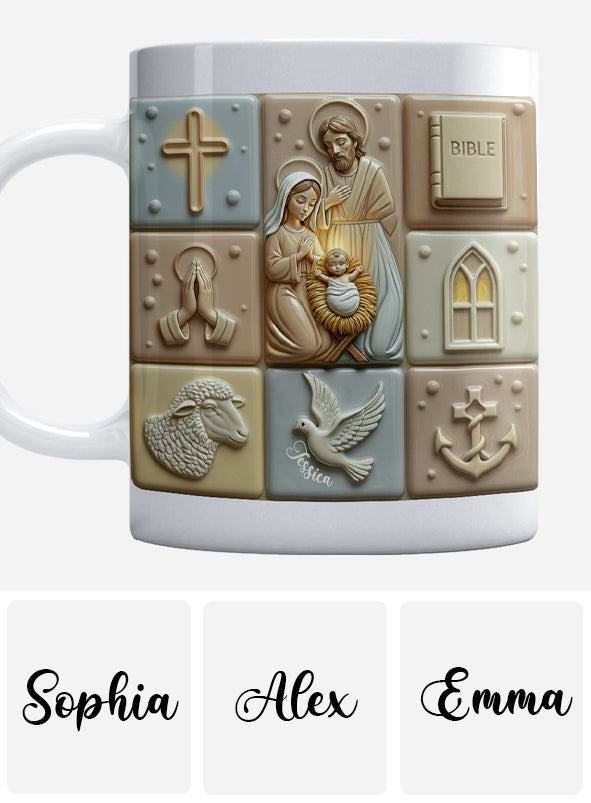 Holy Night Faith Hope Love - Personalized Christian Mug