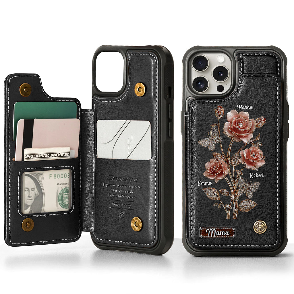 Mother And Roses - Personalized Mother Wallet Phone Case