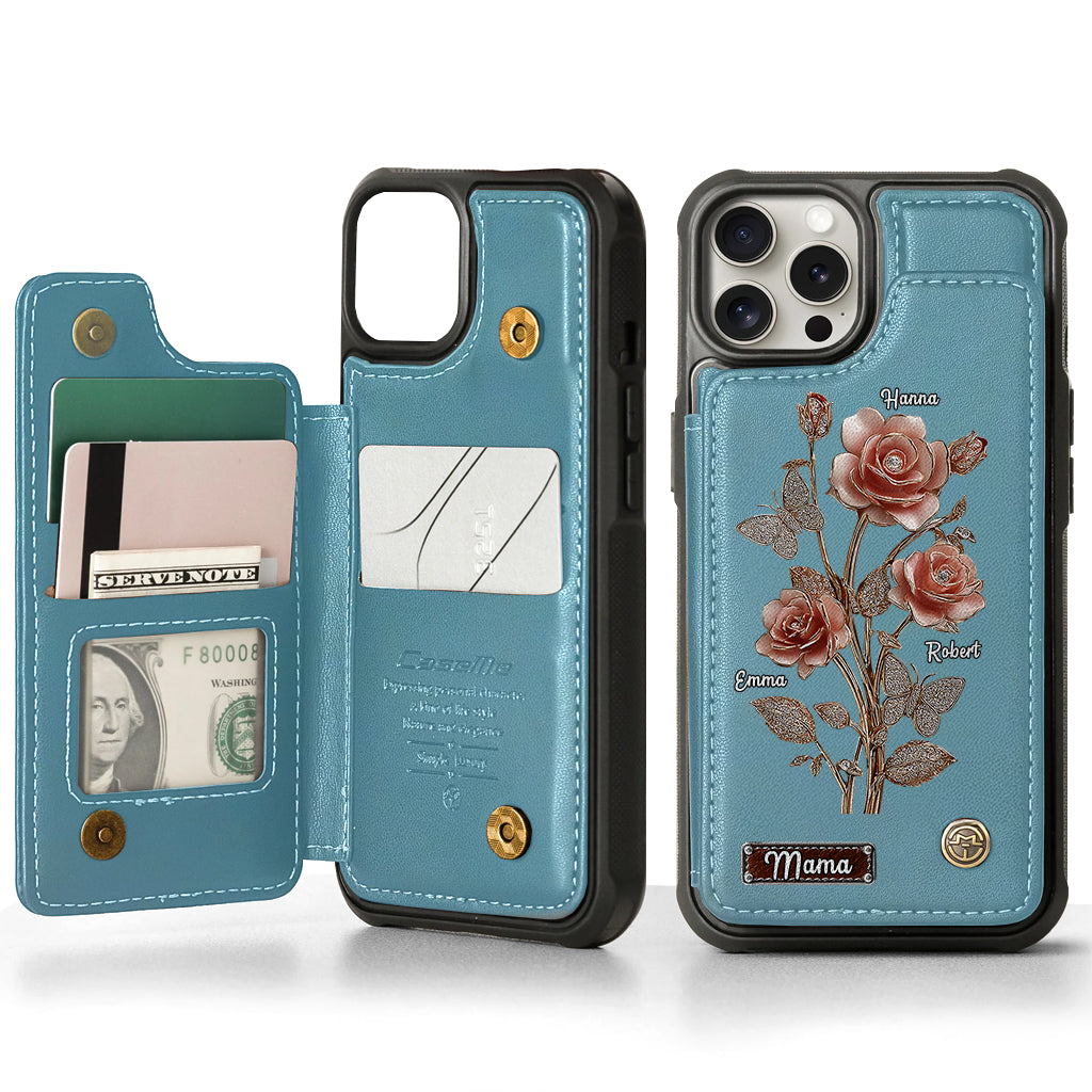 Mother And Roses - Personalized Mother Wallet Phone Case