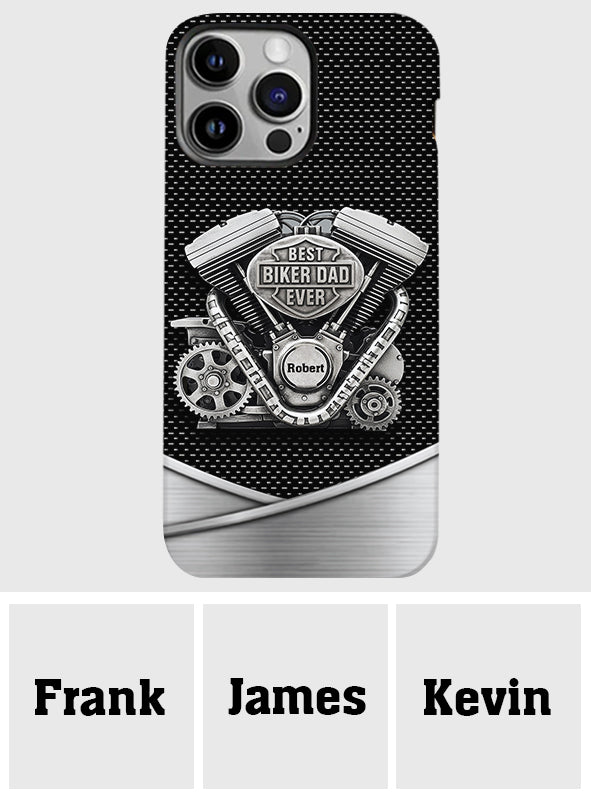Meilleur papa du monde - Coque de téléphone personnalisée avec motif motard