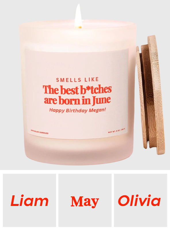 Funny Birthday Gift - Personalized Birthday Candle With Wooden Lid