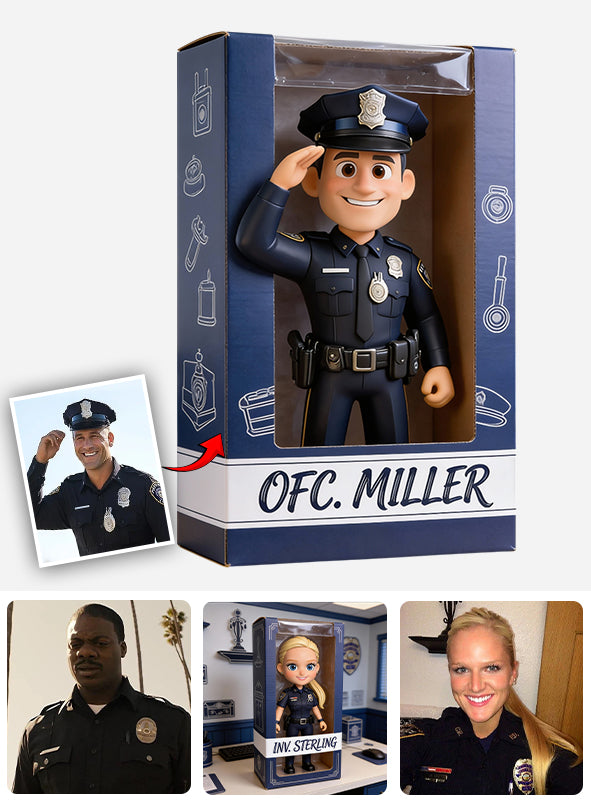 Geschenke für Polizisten – Personalisierte Acrylplakette in individueller Form für Polizeibeamte