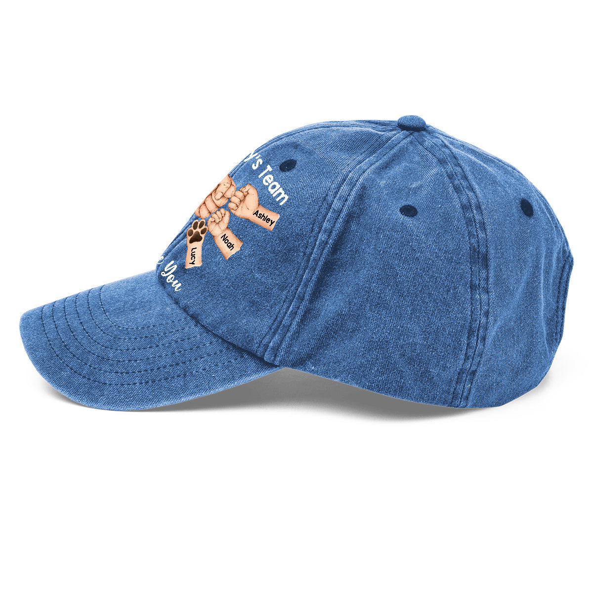 Best Dad Ever - Personalized Father Washed Denim Cap